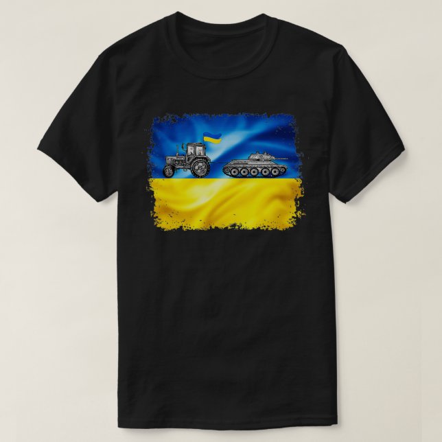 Funny Ukrainian Farmer Tractor Tank Meme Ukraine T (Design Front)