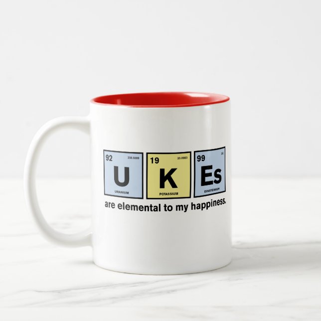 Funny Ukulele and Science Mug (Left)