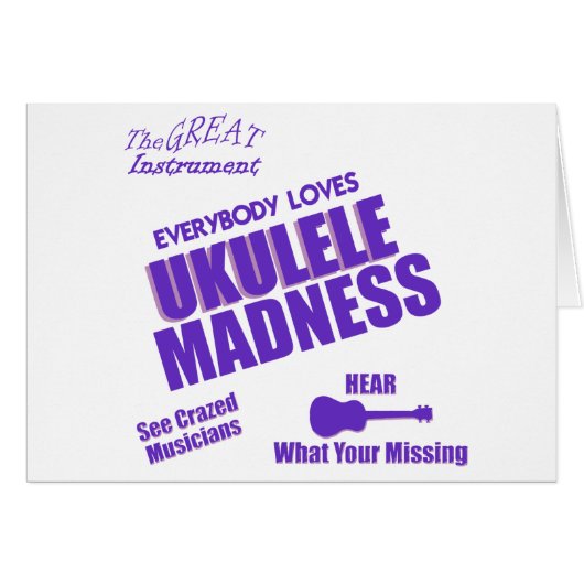 Funny Ukulele Cards (Front Horizontal)