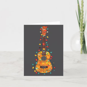 Funny Ukulele Christmas Graphics Lights Lover Play Card