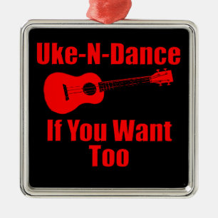 funny ukulele metal ornament