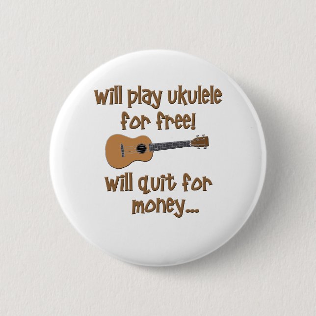 Funny Ukulele Pinback Button (Front)