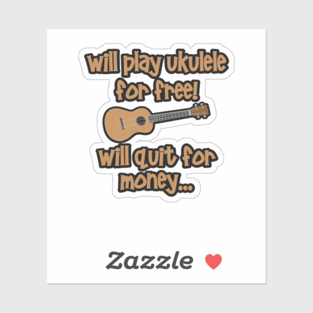 Funny Ukulele Sticker (Sheet)