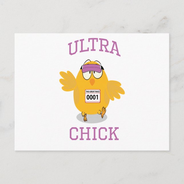 Funny Ultra Chick Runner Postcard (Front)