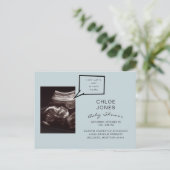 Funny Ultrasound Baby Shower Blue Invitation (Standing Front)