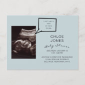 Funny Ultrasound Baby Shower Blue Invitation (Front)