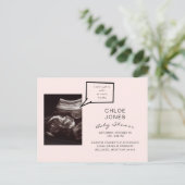 Funny Ultrasound Baby Shower Pink Invitation (Standing Front)