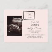Funny Ultrasound Baby Shower Pink Invitation (Front)
