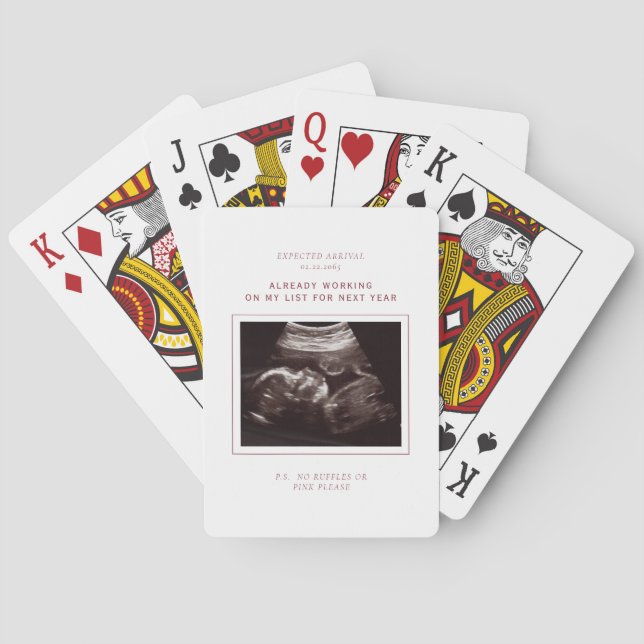 Funny Ultrasound Photo Stocking Stuffer Poker Cards (Back)
