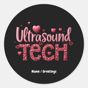 Funny Ultrasound Tech Valentine's Day Ideas Classic Round Sticker