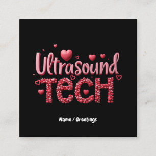Funny Ultrasound Tech Valentine's Day Ideas  Square Business Card