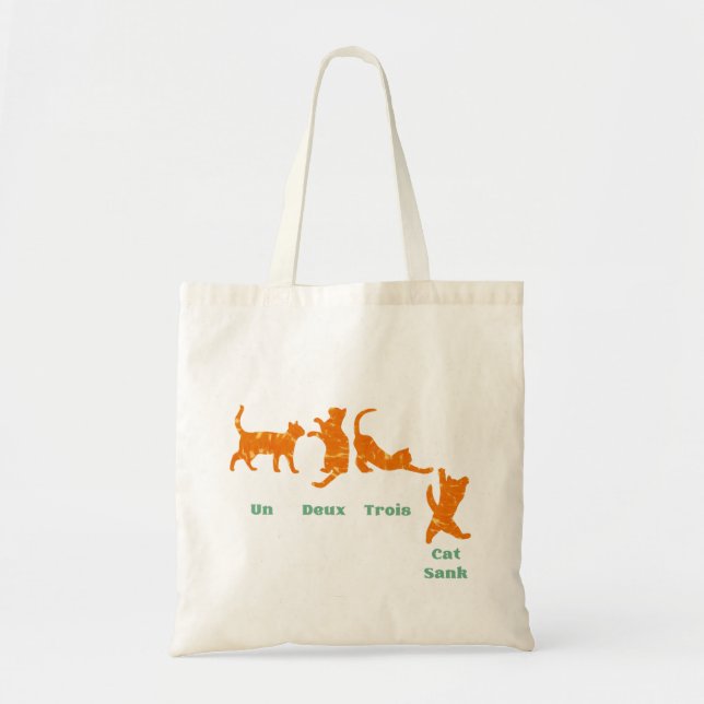 Funny un deux trois cat sank  tote bag (Front)