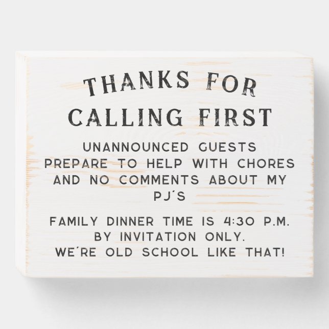 Funny Unannounced Guests Front Door Sign (Front Horizontal)