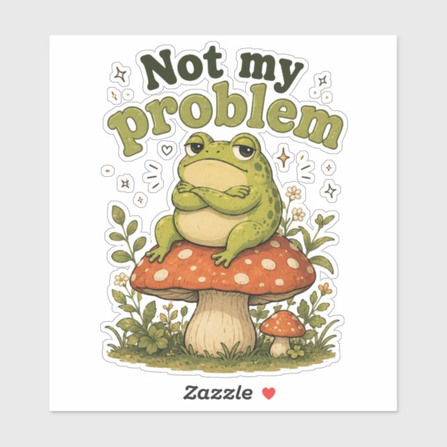 Funny Unbothered Frog Cottagecore Sticker (Sheet)