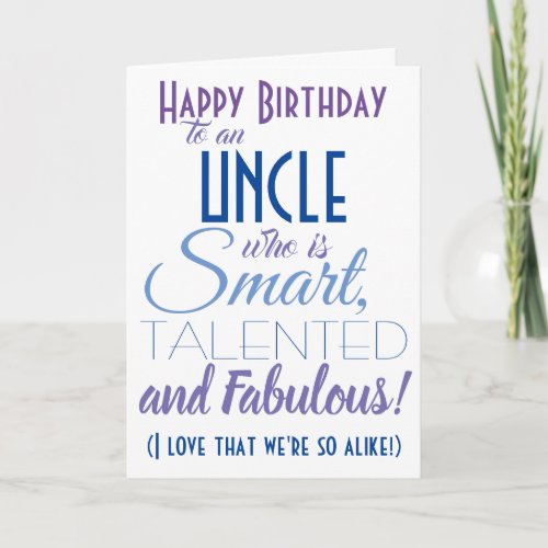 Funny Uncle Birthday Card