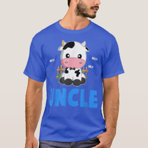 Funny Uncle Cow Cute Cow Farmer Birthday Matching  T-Shirt