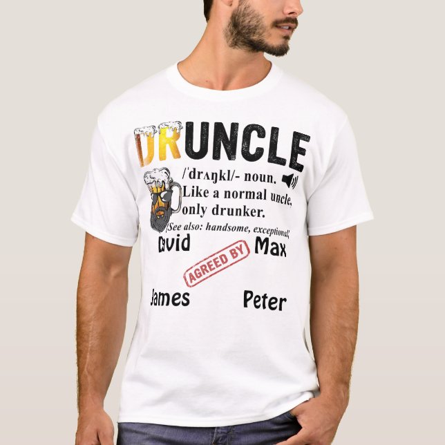 Funny Uncle Definition Leveled Up To Funcle Guncle T-Shirt (Front)