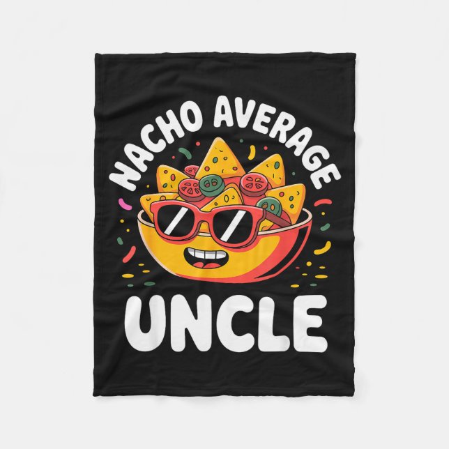 Funny Uncle Design For Uncle Men First Time Uncle  Fleece Blanket (Front)