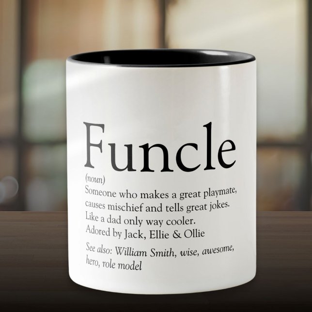 Funny Uncle Funcle Definition Saying Two-Tone Coffee Mug (Funny Uncle Funcle Definition Saying Two-Tone Coffee Mug)