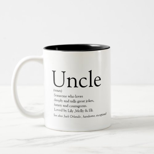 Funny Uncle Funcly Gift Cute sayings for Him Two_T Two_Tone Coffee Mug