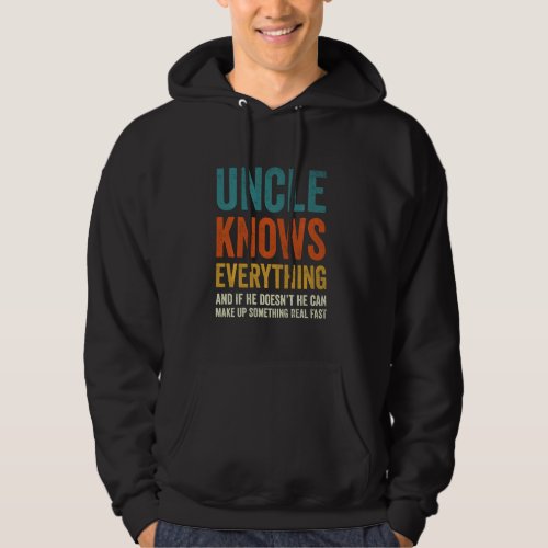 Funny Uncle Knows Everything Father S Day Retro Vi Hoodie