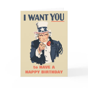 Funny Uncle Sam Patriotic Birthday Card
