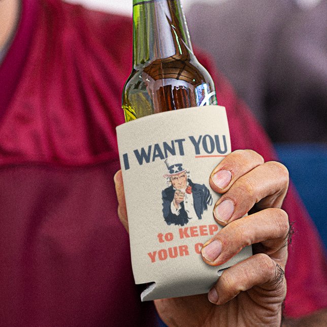 Funny Uncle Sam Patriotic Custom Message Can Cooler (Creator Uploaded)