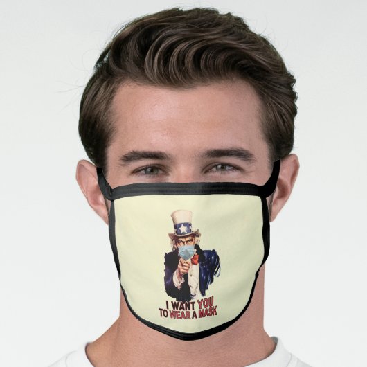 Funny Uncle Sam Wants You to Wear a Face Mask (Worn Him)