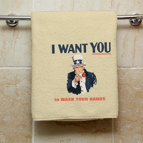 Funny Uncle Sam Wash Your Hands Hand Towel