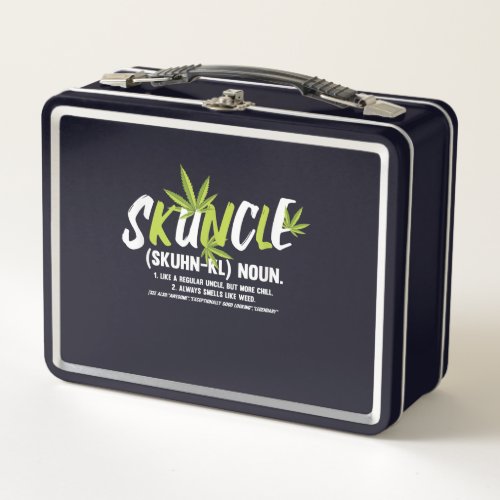 Funny Uncle Weed Smoker Skuncle Uncle Lover Gift Metal Lunch Box