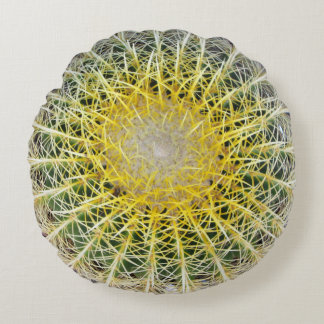 Funny Uncomfortable Botanical Globe Cactus Round Pillow