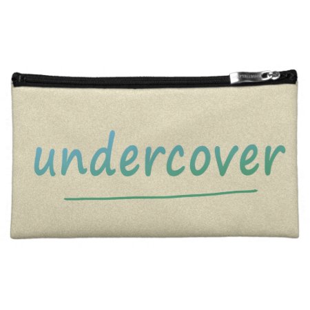 Funny Undercover Shiny Turqoise Text On Any Color Makeup Bag