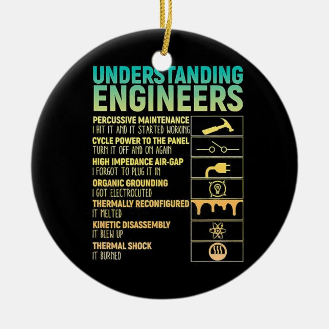 Funny Understanding Engineer Definition funny Ceramic Ornament (Front)