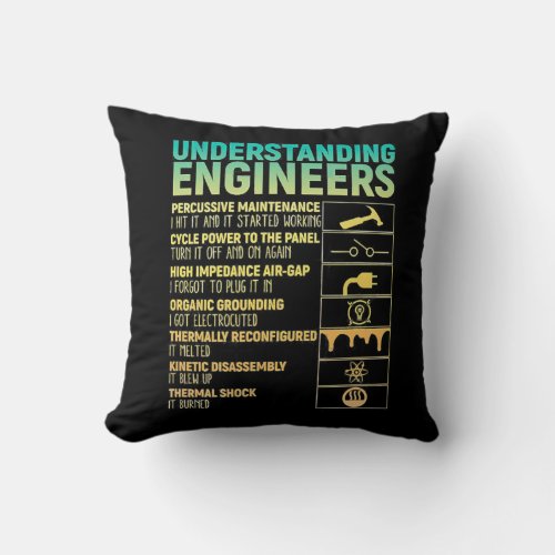 Funny Understanding Engineer Definition funny Throw Pillow