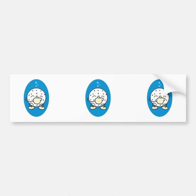 funny underwater golf ball holding its nose bumper sticker (Front)