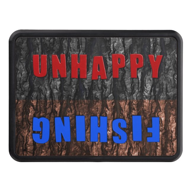 Funny Unhappy or Fishing Flip Hitch Cover (Front)