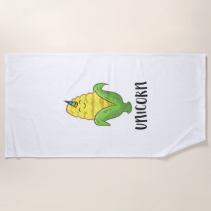 Funny Uni Corn Unicorn Corn Lovers Corn Farmer Tan Beach Towel