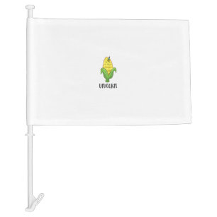 Funny Uni Corn Unicorn Corn Lovers Corn Farmer Tan Car Flag