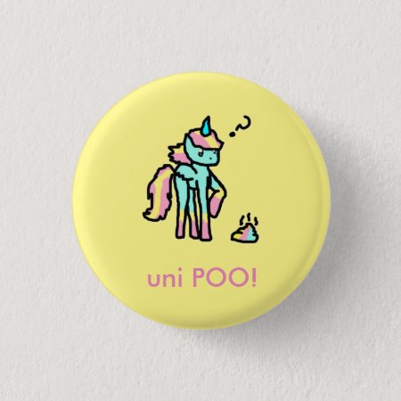 Funny Uni Poo Button