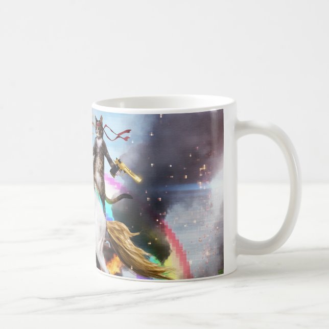 Funny Unicorn and Cat Cotton Coffee Mug (Right)
