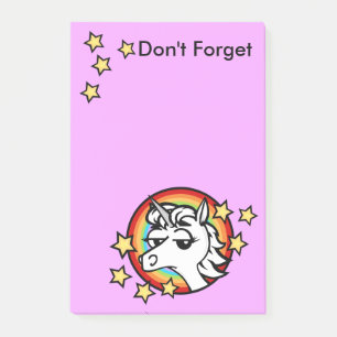 FUNNY UNICORN AND RAINBOW GRAPHIC NOTEPAD