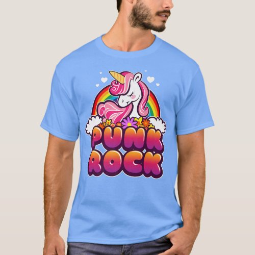 Funny Unicorn and Rainbow Punk Rock Music Festival T_Shirt