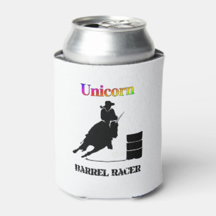 Funny Unicorn Barrel Racer Can Cooler