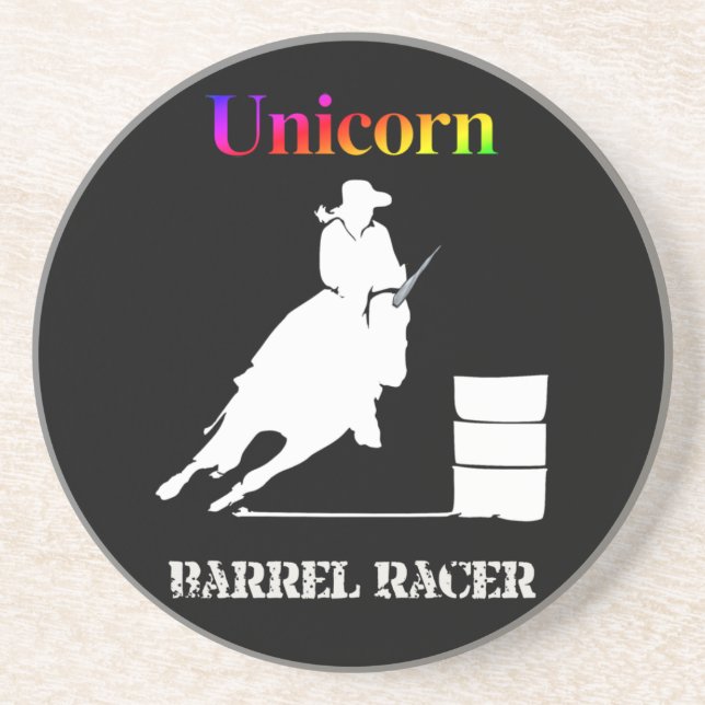 Funny Unicorn Barrel Racer Coaster (Front)