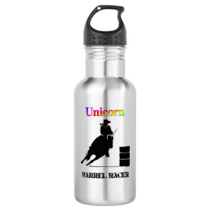 Funny Unicorn Barrel Racer Stainless Steel Water Bottle