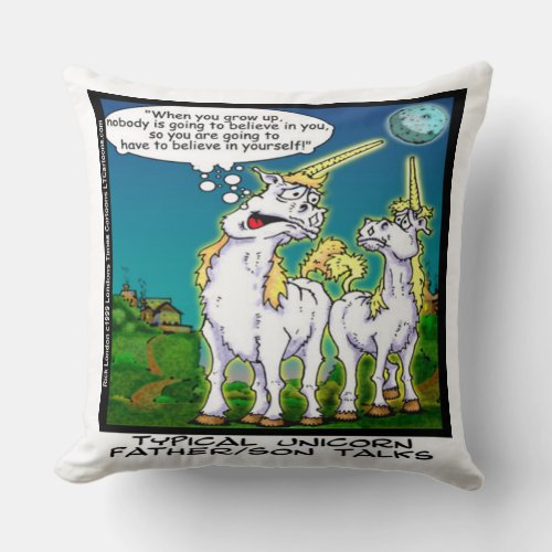 Funny Unicorn Bonding Large Cotton Throw Pillow