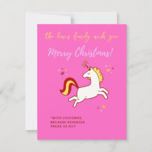 funny unicorn christmas holiday card