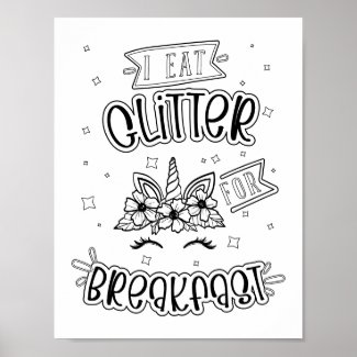 Unicorn Coloring Poster