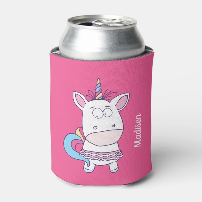Funny Unicorn custom name can cooler (Can Front)