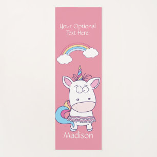 Funny Unicorn custom name, text & color yoga mat